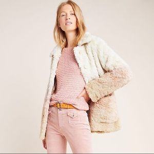 Anthropologie Ombré Faux Fur Coat